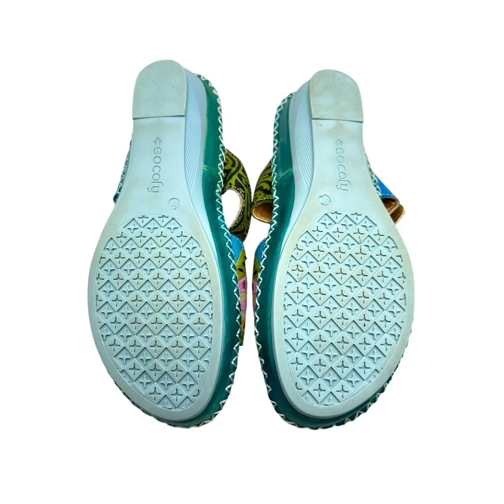 Socofy Multicolor Floral Embellished Open Toe Ankle Strap Sandals‎ Europe 41 - Picture 7 of 13